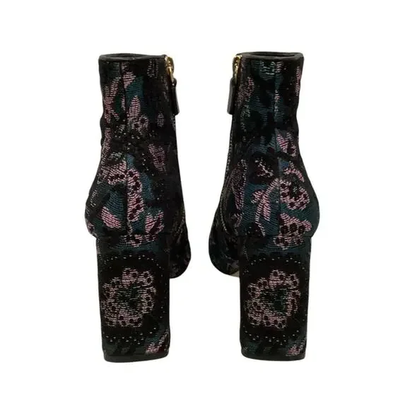 Stuart Weitzman Nell 85 Jacquard Ankle Bootie In Pine Black Size 7B - Picture 7 of 12